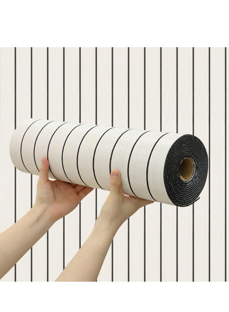 رات سو لوح حائط ثلاثي الأبعاد بتصميم أخشاب بحجم 300 سم × 40 سم، مقاوم للماء من مادة PVC ذاتية اللصق، عازل للصوت، ملصق حائط، غطاء حائط لتزيين المنزل، غرفة المعيشة، غرفة النوم - Image 1